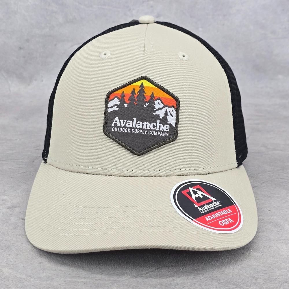 Avalanche Outdoor Supply Company‎ Trucker Hat Snapback Beige Black One Size Cap